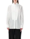 Tom Ford Tailored Black Smoking Shirt With Crisp Collar In White