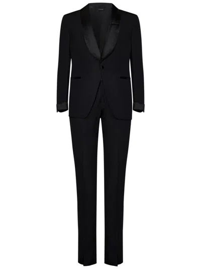 Tom Ford Tailored Black Suit With Satin Accents