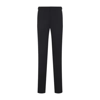 Tom Ford Tailored Black Wool Trousers With Adjuster Tabs