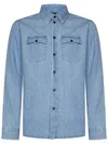Tom Ford Washed Denim Outershirt In Animal Print