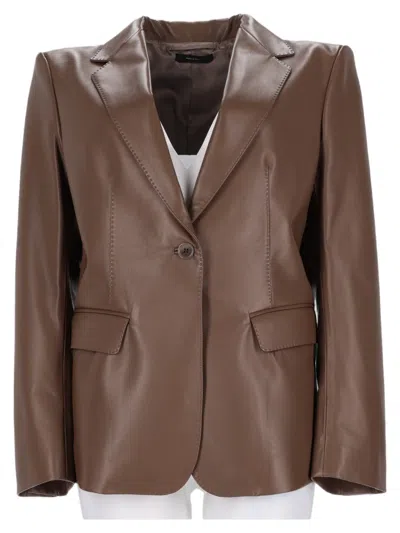 Tom Ford Tailored Brown Lamb Leather Jacket