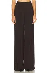Tom Ford Tailored Double Pleat Wide Leg Pant In Black