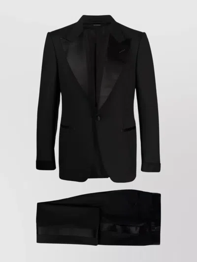 Tom Ford Tailored Evening Suit Featuring Satin Lapels In Black