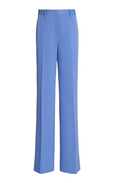Tom Ford Tailored High-rise Silk Twill Straight-leg Pants In Blue