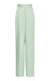 Tom Ford Tailored High-rise Silk Twill Straight-leg Pants In Green
