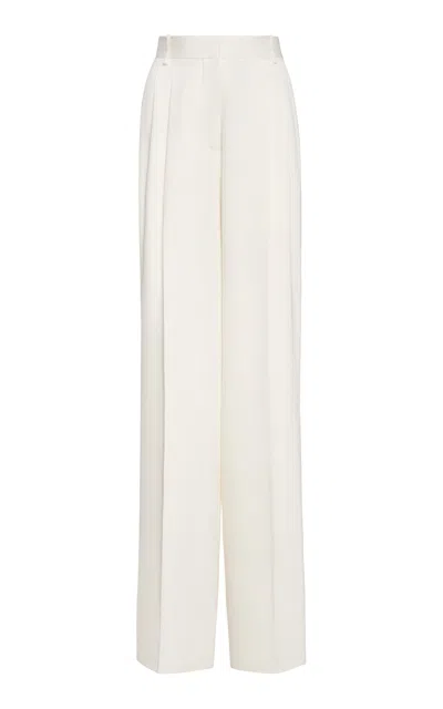 Tom Ford Tailored High-rise Silk Twill Straight-leg Pants In White