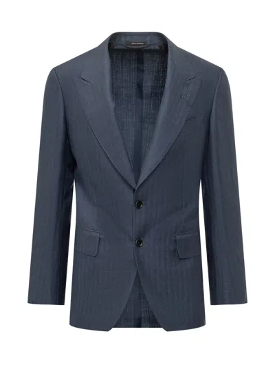 Tom Ford Tailored Jacket In Blue