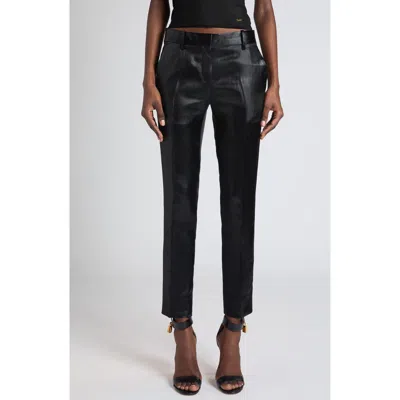 Tom Ford Tailored Liquid Satin Skinny Ankle Pants In Black