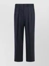 Tom Ford Wool Trousers With Pleated Front And Pinstripe Pattern In Blue
