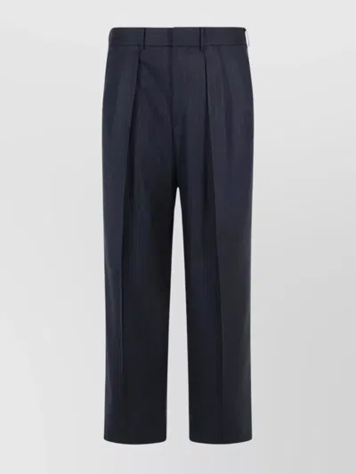 TOM FORD TAILORED PINSTRIPE CROPPED DOUBLE PLEAT TROUSERS
