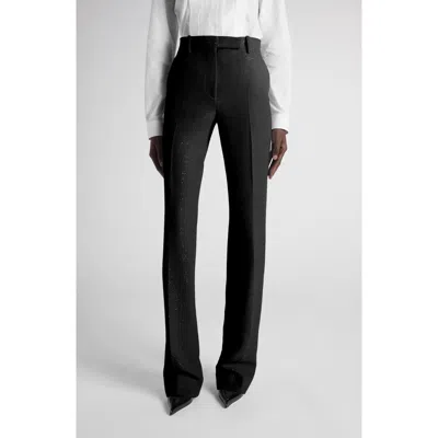 Tom Ford Tailored Sequin Wool Blend Crepe Straight Leg Pants In Black