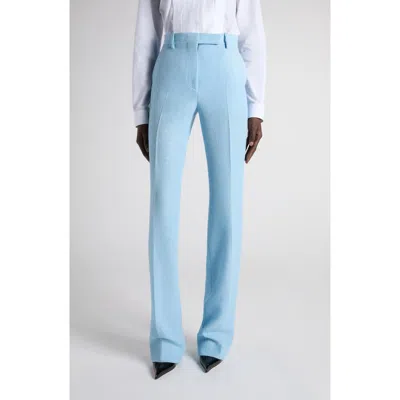 Tom Ford Tailored Sequin Wool Blend Crepe Straight Leg Pants In Blue