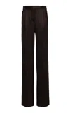 Tom Ford Tailored Silk Straight-leg Pants In Brown