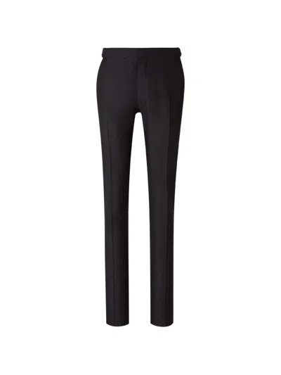 Tom Ford Tailored Silk Trousers In Black