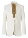 Tom Ford Tailored White Jacket With Sharp Lapels In Multi