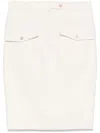 Tom Ford Tailored White Skirt With Concealed Fastening And Rear Slit In White