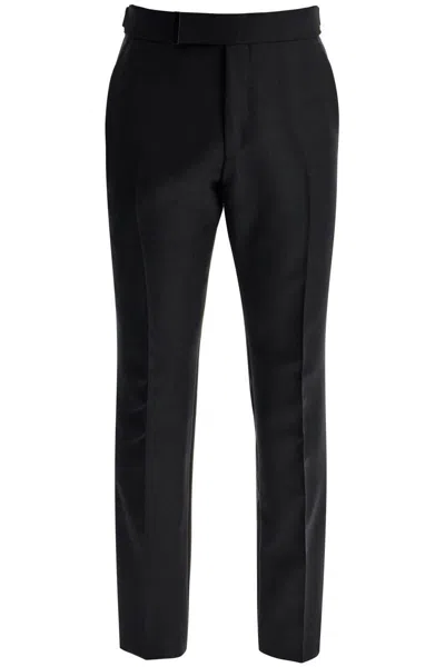 Tom Ford Tailored Wool And Mohair Trousers In Black
