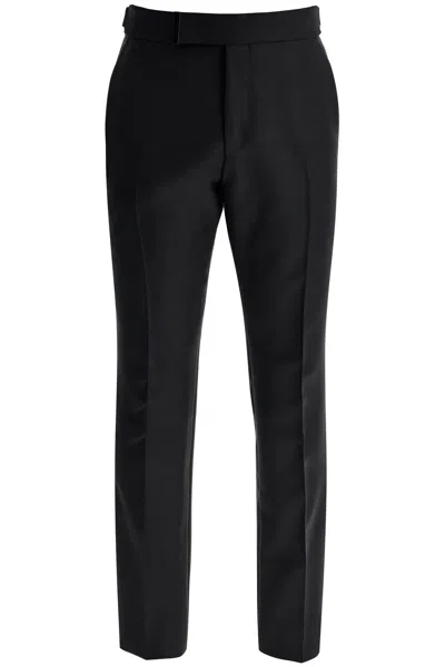 Tom Ford Tailored Wool-blend Trousers In Black