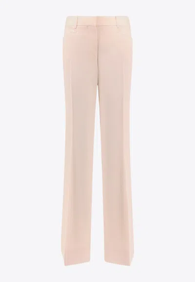 Tom Ford Low-waist Wool Flare Trousers In Light Blus