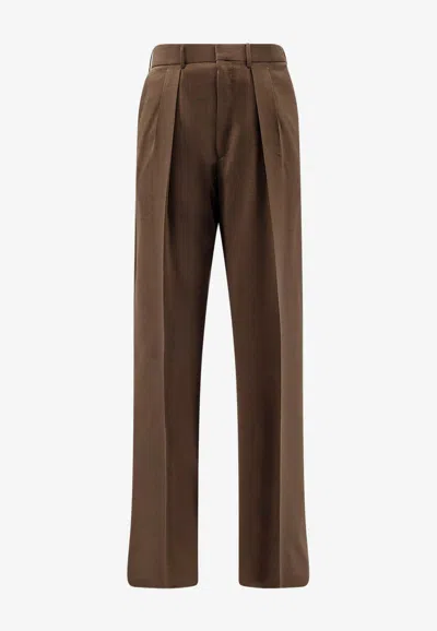 Tom Ford Tailored Wool Pants In Brown