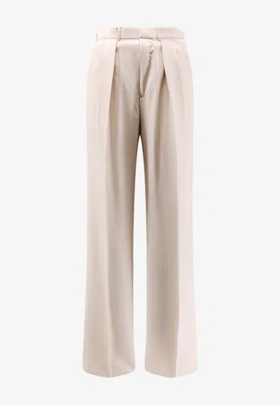 Tom Ford Tailored Wool Pants In Neutral