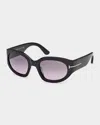 Tom Ford Arizona 53mm Gradient Rectangular Sunglasses In Black