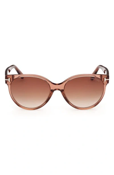 Tom Ford Tallulah 56mm Gradient Round Sunglasses In Multi