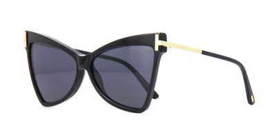 Pre-owned Tom Ford Tallulah Ft 0767 Black/dark Grey (01a) Sunglasses In Gray