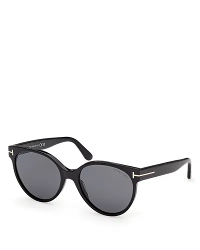 Tom Ford Tallulah Round Sunglasses, 56mm In Black