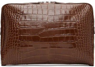 Tom Ford Tan Minimal Laptop Pouch In Brown