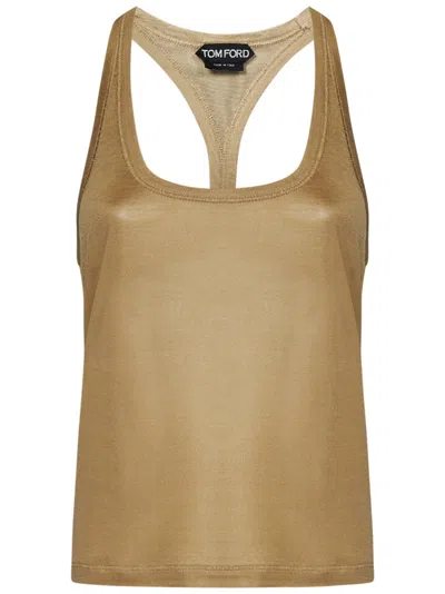 Tom Ford Silk Tank Top In Gold