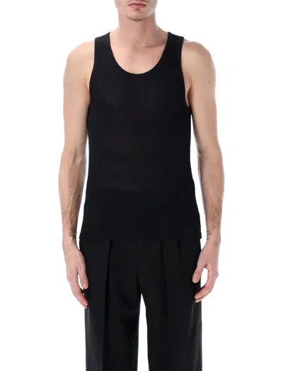 Tom Ford Ribbed Scoop Neck Sleeveless Tank Top In Black