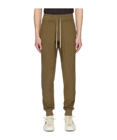 Tom Ford Tapered Leg Drawstring Track Pants In Brown