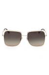 Tom Ford Tara 57mm Gradient Square Sunglasses In Gold