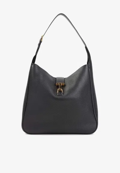 Tom Ford Tara Calf Leather Shoulder Bag In Black