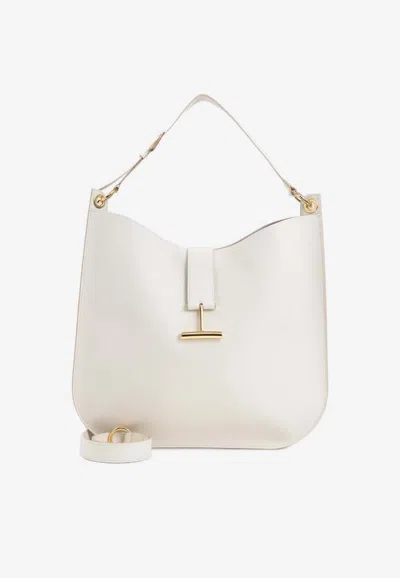 Tom Ford Tara Calf Leather Shoulder Bag In White
