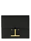 Tom Ford Calfskin Card Holder With Smooth Finish In Black
