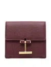 Tom Ford Flap Card Holder In Snake-embossed Leather In Brown