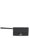 Tom Ford Rectangular Clutch Bag Metal Hardware Wrist Strap In Black