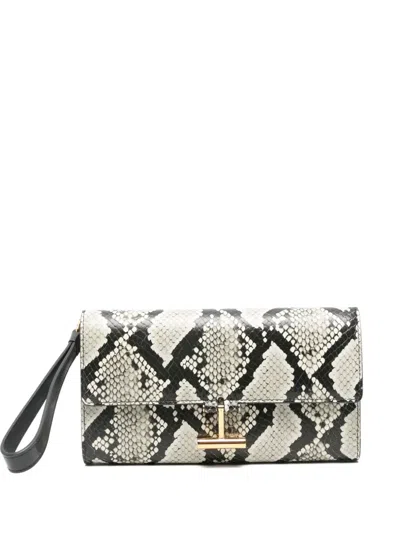 Tom Ford Tara Clutch Bag In Neutral