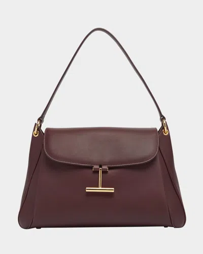 TOM FORD TARA FLAP SHOULDER BAG IN GRAIN LEATHER