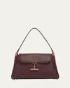 Tom Ford Tara Flap Shoulder Bag In Grain Leather In 1b055 Cocoa