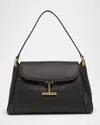 Tom Ford Medium Grain Leather Shoulder Bag In Black