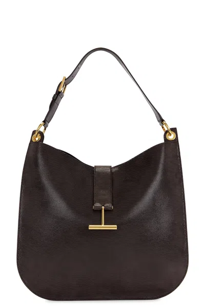 Tom Ford Tara Large Crossbody Bag In Chocolate