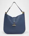 Tom Ford Tara Large Hobo Crossbody In Grained Leather