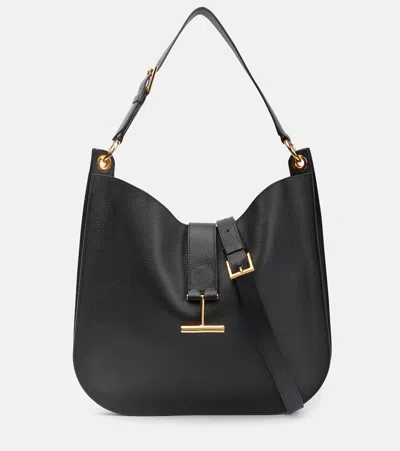 Tom Ford Tara Large Leather Crossbody Bag In Black