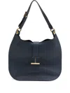 Tom Ford Large Tara T-bar Buckle Shoulder Bag In Blue