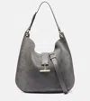Tom Ford Tara Large Suede Crossbody Bag In Gray