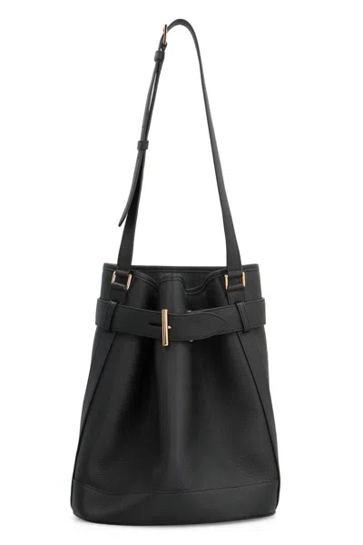 Tom Ford Tara Leather Bucket Bag In Black