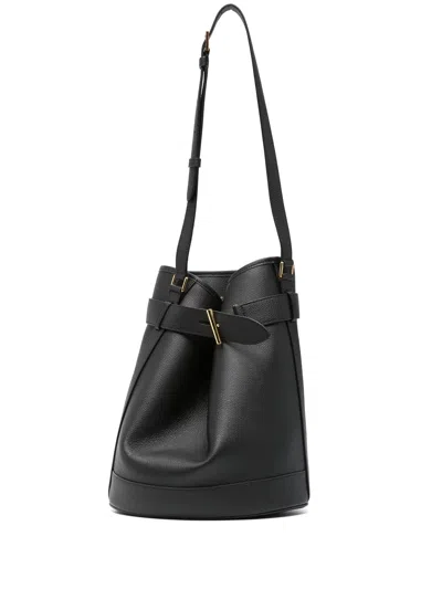 Tom Ford Tara Leather Bucket Bag In Black